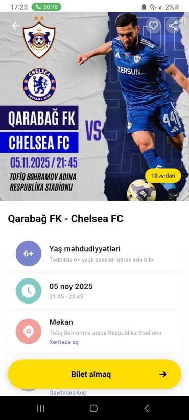 горящий тур в анталию: Məhsul: Qarabağ FK – Chelsea FC matçına bilet Tədbir haqqında: -