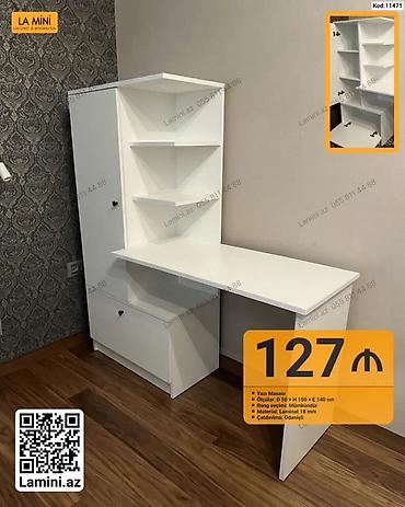 kunc ref: Künc masa, Stulsuz, Polkalı, Siyirməli, Sadə laminat — 1