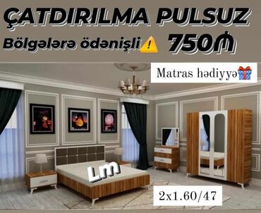 ikinəfərlik yataq: *Yataq dəsti* *Sifarişlə və yeni* Qiymət : *750₼* Dəstə daxildir