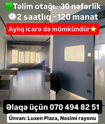 квартира на один день: 🟩2 saatlıq təlim otağı - 120 manat 🟩 Aylıq ödənişlə mebellə otaq - 900 — 1
