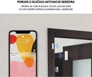 alpha fen za kosu: Bežični senzor za vrata i prozore u beloj boji, dizajniran za pametne