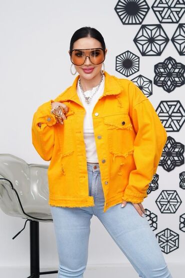 джинсовка женская: Джинсовая куртка, Свободная модель, Осень-весна, 4XL (EU 48), 5XL (EU 50), 6XL (EU 52)