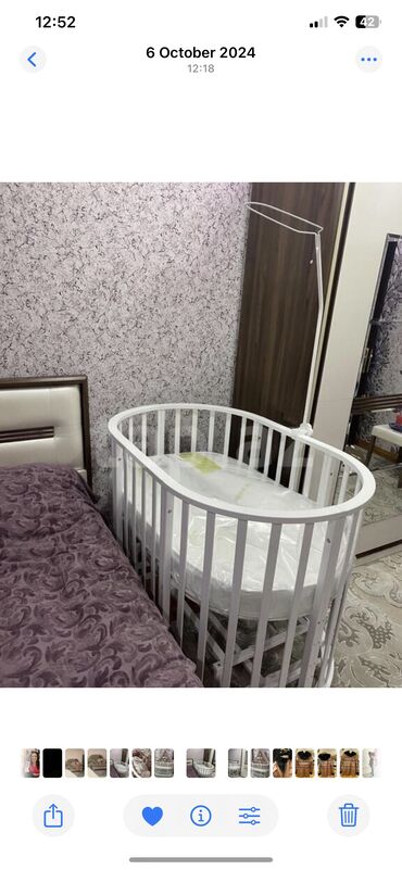 hazir perde: Oğlan və qız üçün, İşlənmiş, Yumru, Beşik, Dəstsiz, Matras ilə, Yellənmə mexanizm ilə