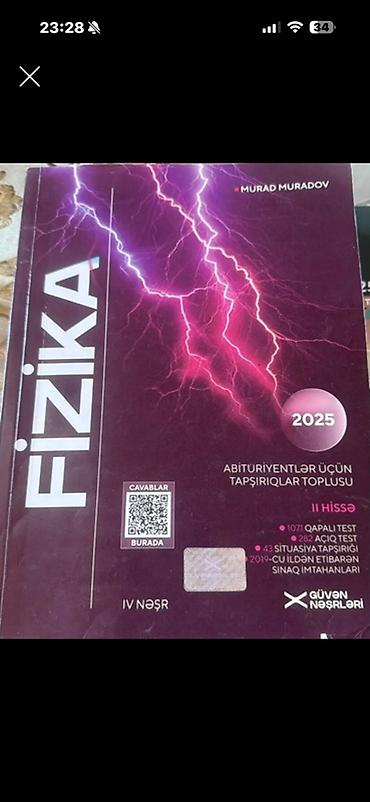 Fizika Güvənnəşriyyatı ll hissə Abituriyentlər üçün tapşırıqlar lalafo.az -da Fizika Güvənnəşriyyatı ll hissə Abituriyentlər üçün tapşırıqlar