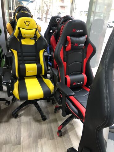 Ofis və oyun kresloları: Yeni, Təkərli, Qolları tənzimlənir, Parça — 18