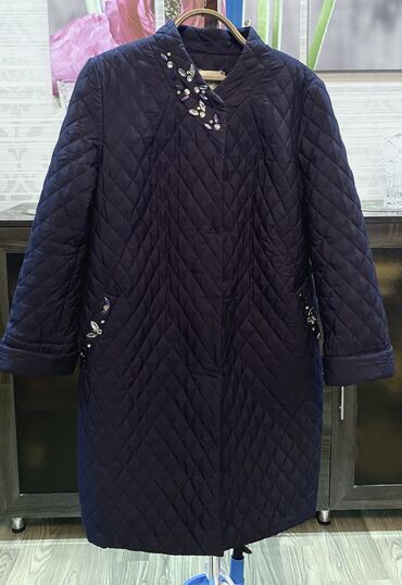 женское пальто выше колен: Пальто, Осень-весна, По колено, XL (EU 42)