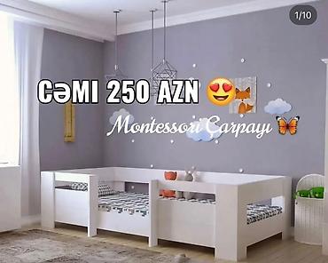 montessori yataq: Oğlan və qız üçün, İşlənmiş, Çarpayı, Bazasız, Matras ilə, Siyirməsiz — 1