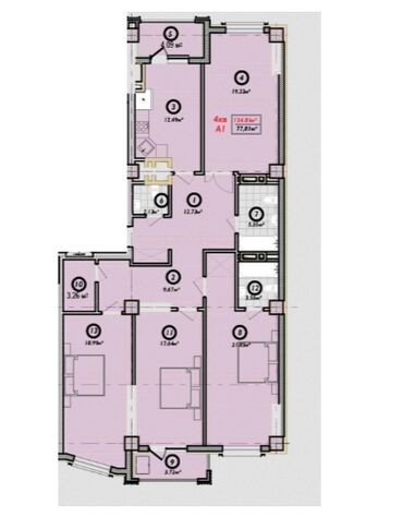 квартиры в асанбае: 4 комнаты, 136 м², Элитка, 10 этаж, ПСО (под самоотделку)