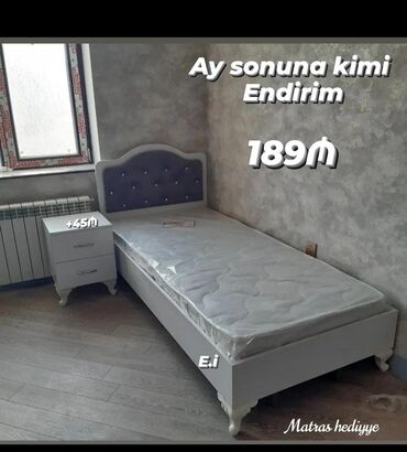 Çarpayılar: Yeni, Təknəfərlik çarpayı, Bazasız, Matras ilə, Siyirməsiz — 3