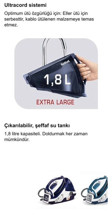 Ütülər və buxarlayıcılar: Buxar generatorlu ütü, Tefal — 10