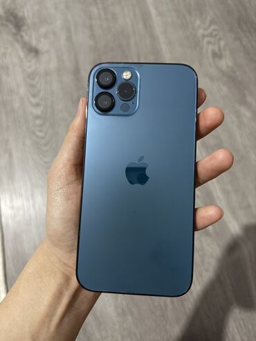 Apple iPhone: IPhone 12 Pro, Б/у, 256 ГБ, Pacific Blue, Защитное стекло, Чехол, Кабель, 70 %