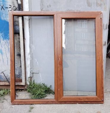Plastik pəncərələr: İki qat şüşə paketi Plastik pəncərə, Еni: 145 sm, Uzunluğu: 145 sm
