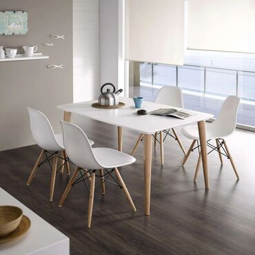 круглый стол на кухню: Кухонный Стол, цвет - Белый, Новый