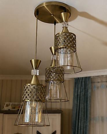 Ev üçün dekor: Çılçıraq, 3 lampa, Metal — 3