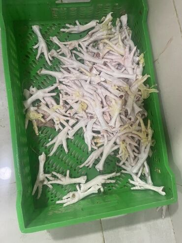 Другие продукты питания: Məhsul: Toyuq pəncələri (təmizlənmiş) Təsvir: - Yaşıl delikli qutuda