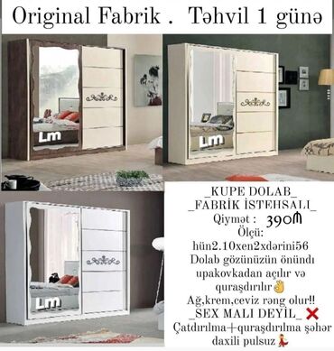 Divanlar: İşlənmiş, Açılan, 2 qapılı Düz dolab, Qarderob, paltar dolabı