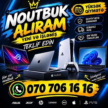 Digər noutbuklar və netbuklar: YÜKSƏK QİYMƏTƏ YENİ VƏ İŞLƏMİŞ ALIŞI NOUTBUK, PS5, MACBOOK ALIRAM — 1