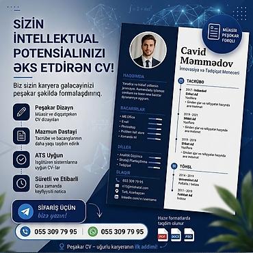 Məhsul: Peşəkar CV/Dizayn Xidməti İstənilən tərzdə professional cv lalafo.az -da Məhsul: Peşəkar CV/Dizayn Xidməti İstənilən tərzdə professional cv