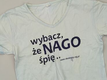 białe t shirty damskie w serek: Футболка, L, стан - Задовільний