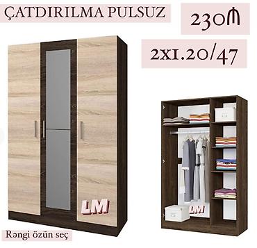 hamam ucun dolab: Yeni, 3 qapılı, Güzgülü, Rəngli, Açılan, Düz dolab — 1