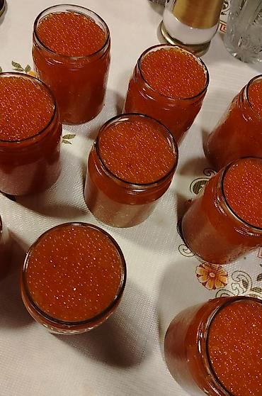 salmon baligi qiyməti: Məhsul: Qırmızı kürü (balıq kürüsü) Təsvir: - Şüşə bankalarda və — 5
