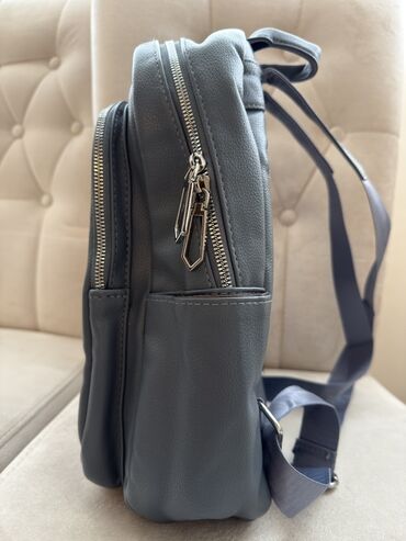 Çantalar: Mavi rəngli şəhər tipli bel çantası - Material: yumşaq teksturalı — 4