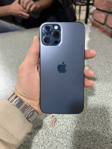 iphone 12 bakı: IPhone 12 Pro Max, 128 GB, Pacific Blue, Face ID