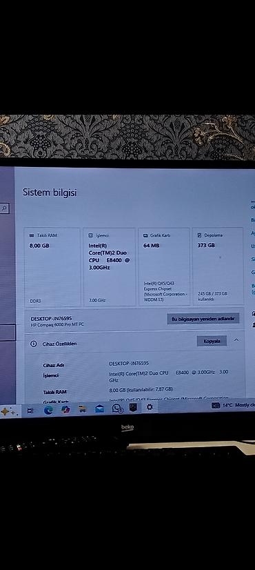 intel: Toshiba Satellite L300-1A3 noutbuk Texniki xüsusiyyətlər: - Model — 7