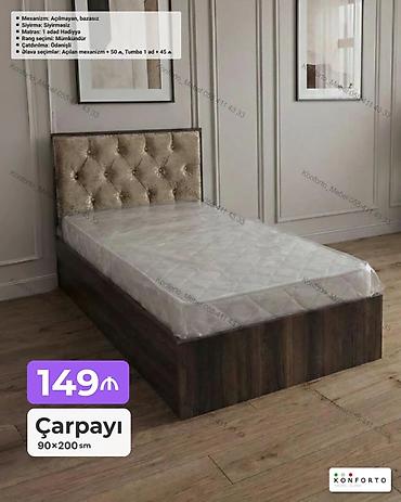 Çarpayı – 90×200 sm – Mexanizm: Açılmayan, bazasız – Sıyırma