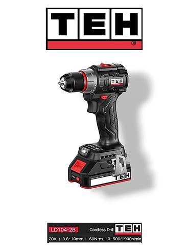 Аккумуляторная дрель-шуруповерт TEH LD104-2B - Питание: 20V (Li-Ion)