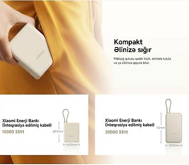 xiaomi planset: Xiaomi 33W Power Bank – 10 000 mAh (daxili kabel ilə) - Sürətli — 8