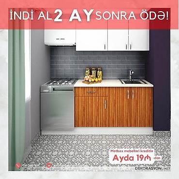 Sifarişlə mebel: Sifarişlə mətbəx dəsti, Özü çəkən petlələr, Sadə laminat, Kredit var, Pulsuz çatdırılma — 9