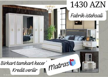 Yataq otağı dəstləri: İkinəfərlik çarpayı, Tumba, Dolab, 2 tumba, Azərbaycan, Yeni — 7