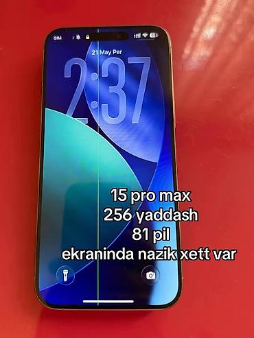 azerbaycan iphone 15 pro max fiyat: IPhone 15 Pro Max, 256 GB, Desert Titanium, Qırıq — 1