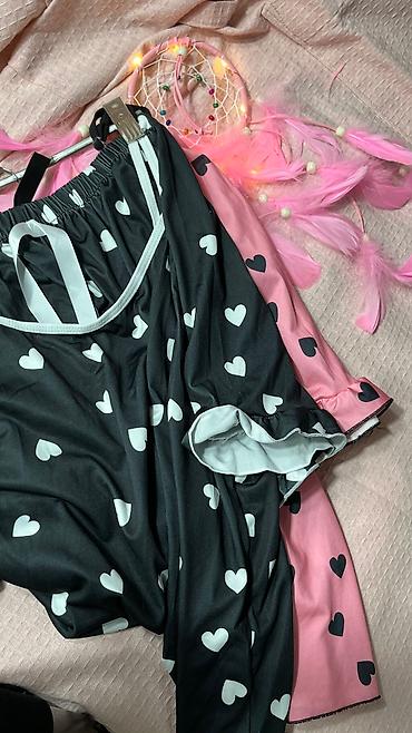 Пижамы: Пижама, Хлопок, Турция, Леопардовый принт, Для невесты, В полоску, 2XS, XS, M — 15