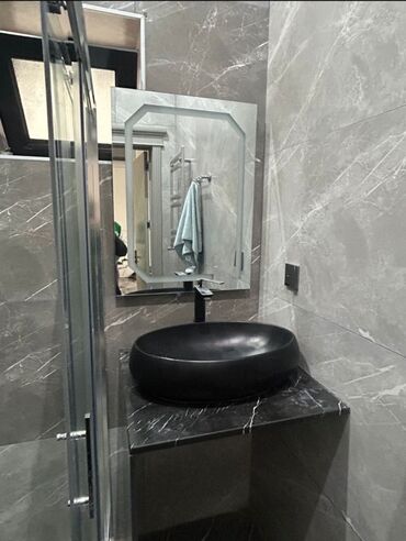 Taxta-şalban: Qara mərmər üslubunda hamam lavabosu komplekti - Üstden qoyulan oval lalafo.az -da Taxta-şalban: Qara mərmər üslubunda hamam lavabosu komplekti - Üstden qoyulan oval