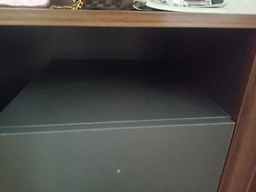 Ofis mebeli: İş/Stol dəsti – divar dolabı - Material: MDF/LDSP kombinasiya, qoz — 6