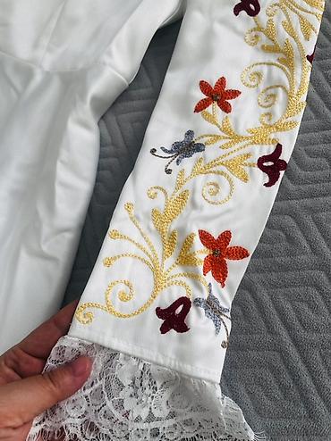 Свадебные платья и аксессуары: Платье на кыз узатуу, L, С корсетом, Б/у, цвет - Белый — 3