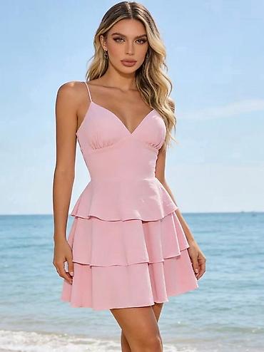 sandake: Roze mini haljina na bretele – romantičan, lagan kroj savršen za leto — 4