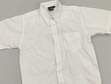 bluzka prążek krótki rękaw: Koszula 8 lat, stan - Zadowalający, wzór - Jednolity kolor, kolor - Biały