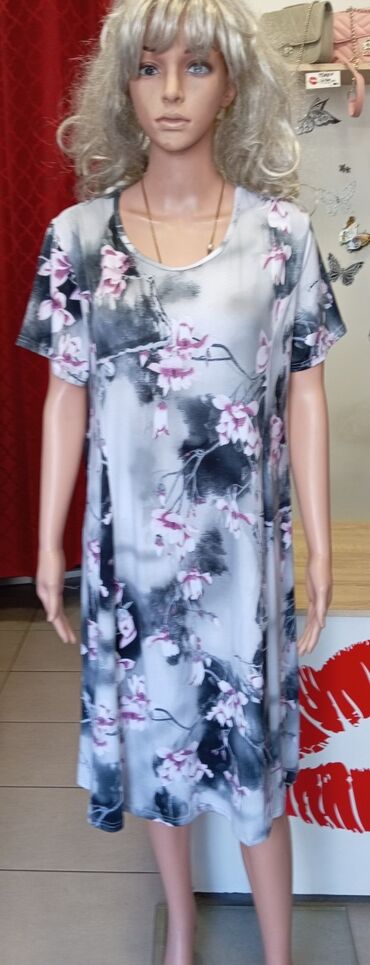 lindex haljine: 4XL (EU 48), color - Multicolored, Short sleeves