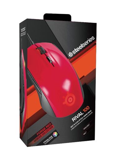 компьютерные мыши steelseries: Мышь проводная SteelSeries Rival 100 Forged Red – это полезный