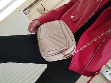 messenger torbe: Bež crossbody torbica sa štepom - Model: mala torbica za preko — 2