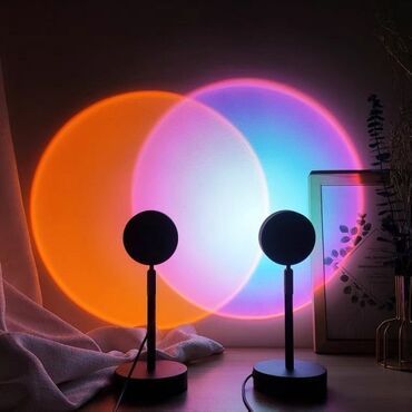 Рабочие настольные лампы: RGB лампа закат с пультом - Проекционный светильник торшер 16 цветов — 4