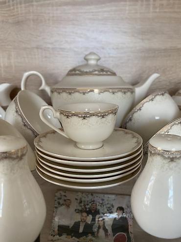 sud separatoru: Çay dəsti, rəng - Bej, Farfor, 6 nəfərlik — 2