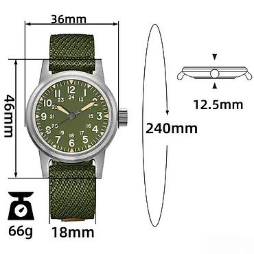 Ručni satovi: ADDIESDIVE AD2088 - 36mm - Zelena Potpuno nov muški sat ADDIESDIVE — 7