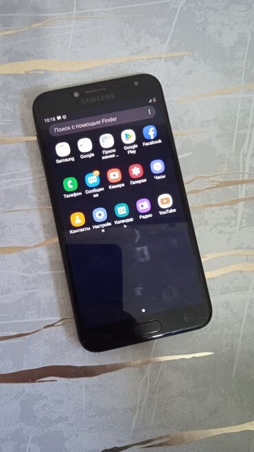 сенсорные плитки: Samsung Galaxy J4 2018, Колдонулган, 16 ГБ, түсү - Кара, 2 SIM