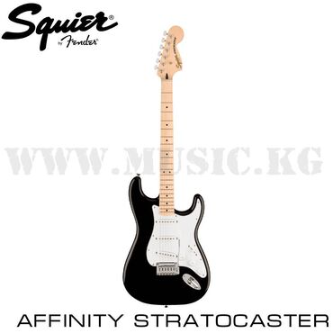 Студийные микрофоны: Электрогитара Affinity Stratocaster MN wpg black, Squier серия