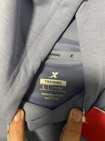 Толстовкалар: Худи Xtep Training - Цвет: пыльно‑голубой - Серия: Training - Размер — 4