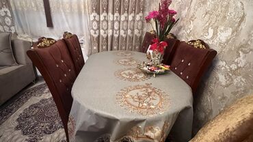 qonaq otağı dəsti: Для гостиной, Раскладной, Овальный стол, 6 стульев